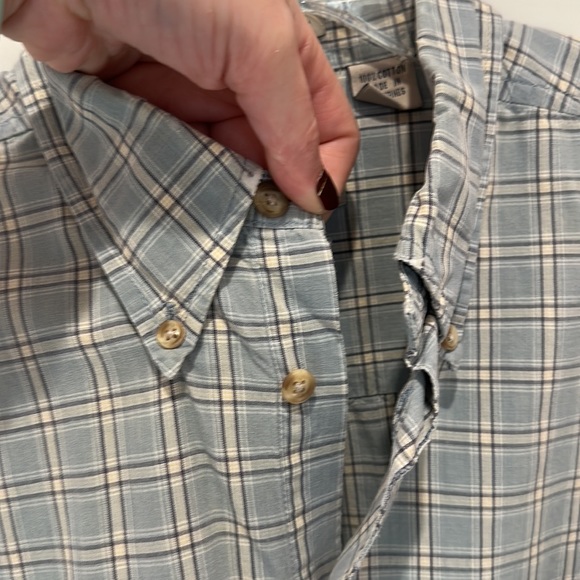 Men’s IZOD shirt- blue/gray/white size medium. - Picture 4 of 8